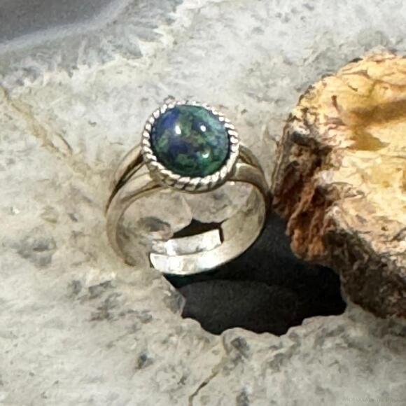 Carolyn Pollack Sterling Silver Oval Chrysocolla Ring Size 6 For Women - Picture 5 of 10